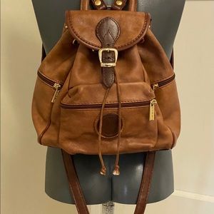 Made in Italy leather drawstring backpack